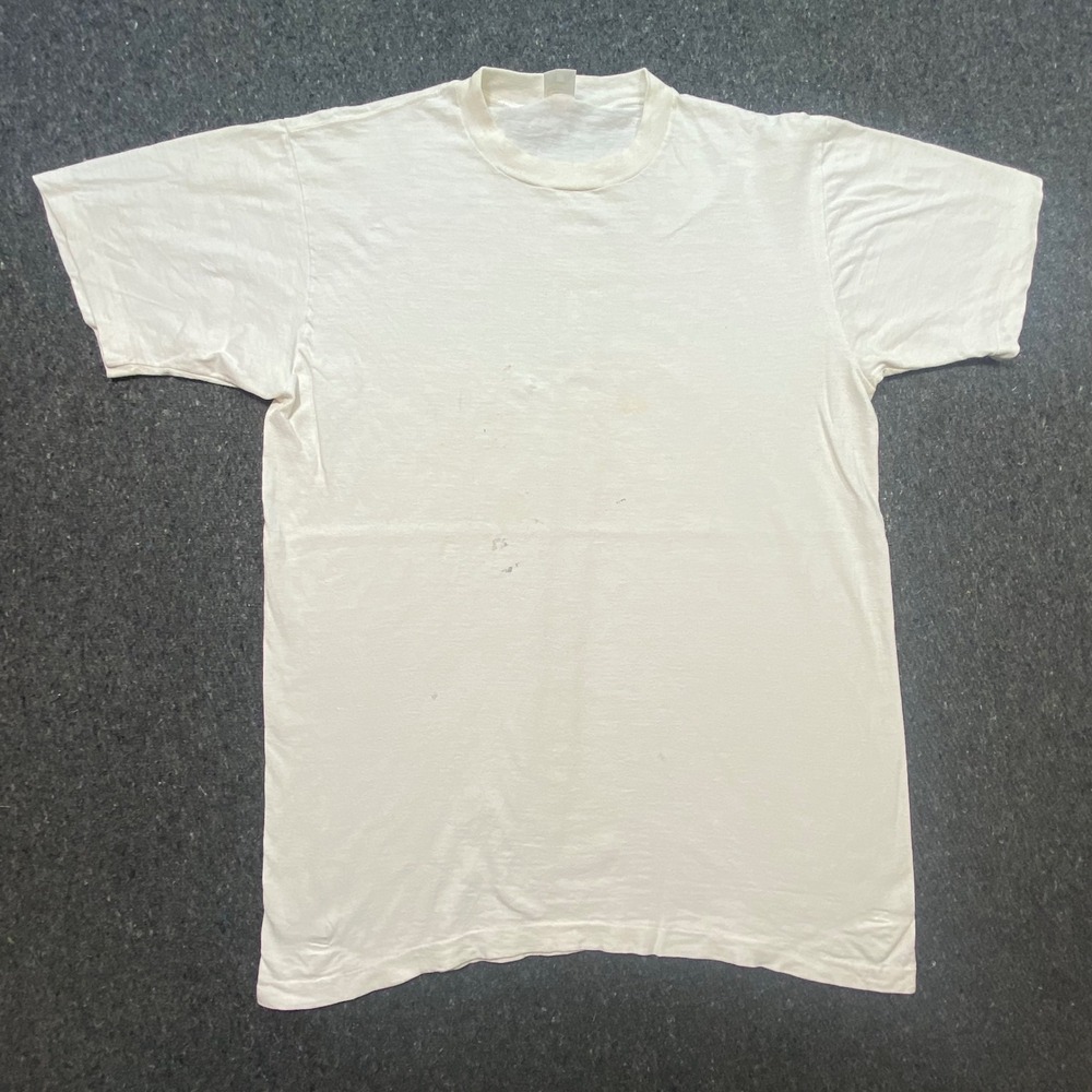 JC Penney T Shirt XL 46-48 Mens White Vintage Single Stitch Combed Cotton Blank